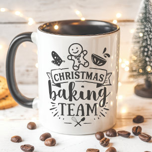 Mug Équipe de pâtisserie de Noël Mignonne Fête noire