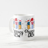 Mug Équipe de pharmacie. T-shirt de Noël du pharmacien (Devant gauche)