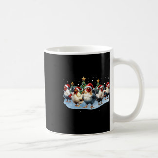 Mug Équipe de poulets Ferme Lumières de Noël Chapeau d