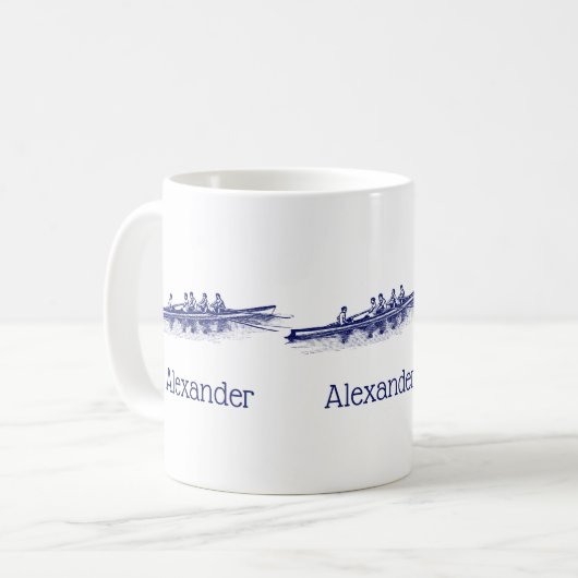 Mug Équipe de rameurs de l'équipage de rame bleu Sport (Devant gauche)