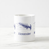 Mug Équipe de rameurs de l'équipe d'aviron Blue Rowing (Centre)