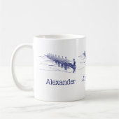 Mug Équipe de rameurs de l'équipe d'aviron Blue Rowing (Gauche)