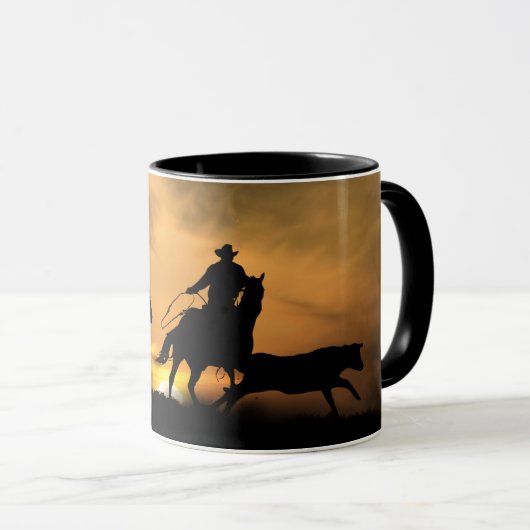 Mug Équipe de Roping Cowboy Pays (Devant droit)