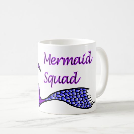 Mug Équipe de sirène avec queue de sirène violette sur (Devant droit)