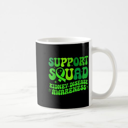 Mug Équipe de soutien ruban de maladie rénale pkd vert (Droite)