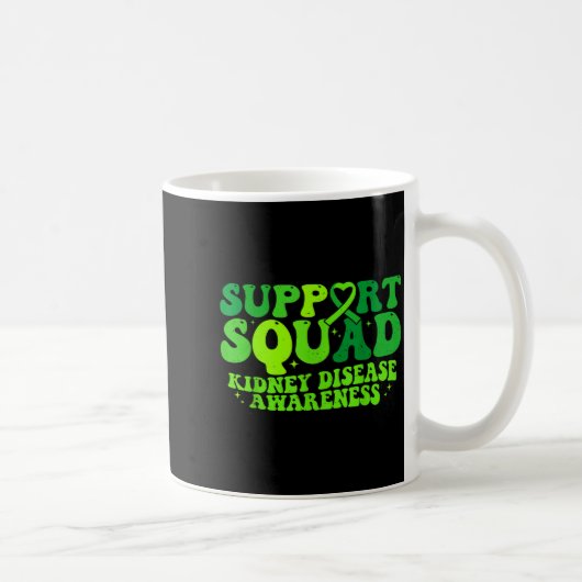 Mug Équipe de soutien ruban vert pkd maladie rénale (Droite)