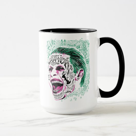 Mug Équipe de suicide | Rire Joker Head Sketch (Droite)