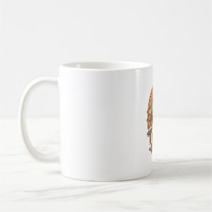 Mug Équipe de tortue mignonne dessin vectoriel floral