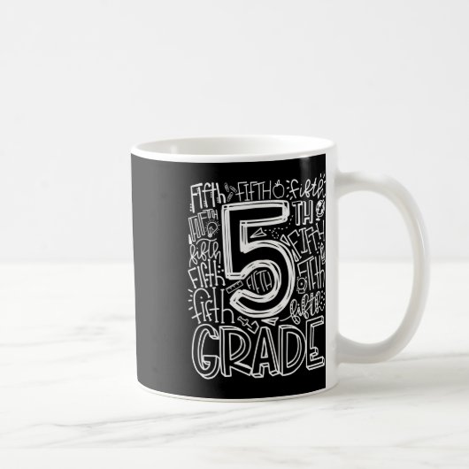 Mug Équipe de typographie de 5e année Enseignant de 5e (Droite)