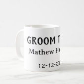 Mug Équipe du marié nom du garçon d'honneur date enter (Devant gauche)