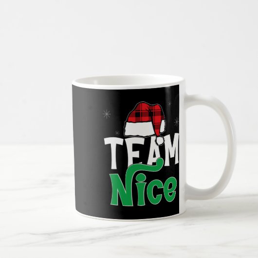 Mug Équipe Nice Naughty Plaid Xmas Pjs 2024 Drôle Coup (Droite)