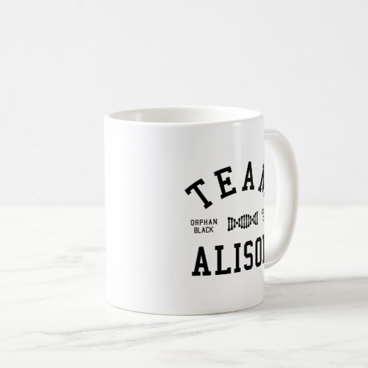 Mug Équipe noire orpheline Alison (Devant droit)