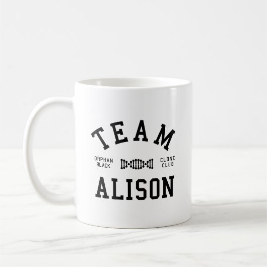 Mug Équipe noire orpheline Alison (Gauche)