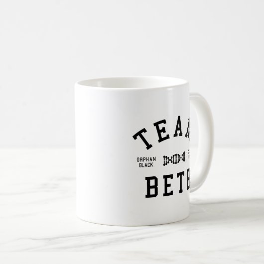 Mug Équipe noire orpheline Beth (Devant droit)