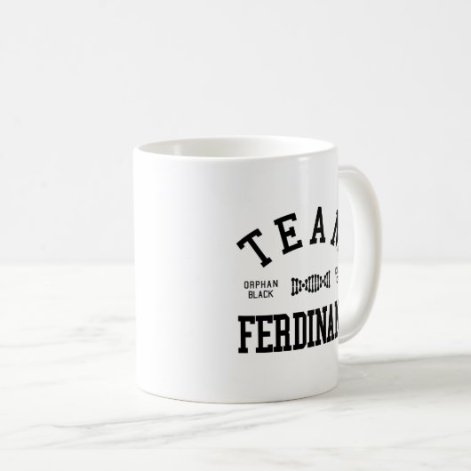 Mug Équipe noire orpheline Ferdinand (Devant droit)