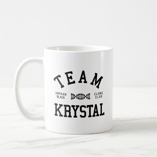 Mug Équipe noire orpheline Krystal (Gauche)