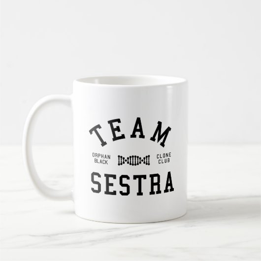 Mug Équipe noire orpheline Sestra (Gauche)