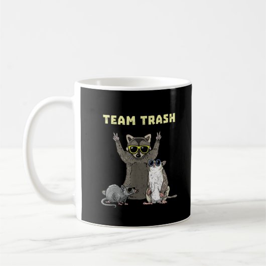 Mug Équipe Ordures Opossum Raton laveur Rat, Animaux d (Gauche)