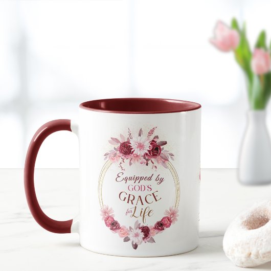 Mug Équipé par le Monogramme Grace de Dieu Pink Gold F