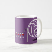 Mug Équipe personnalisée de net-ball d'amour et (Devant droit)