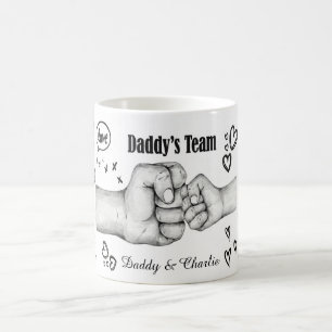 Mug Équipe personnalisée de Papa Équipe Papa & nom de