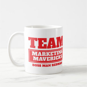 Mug Équipe rouge personnalisez l'équipe et nommez la t