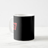 Mug Équipe sportive blanche rouge numéro #67 Swea (Devant gauche)