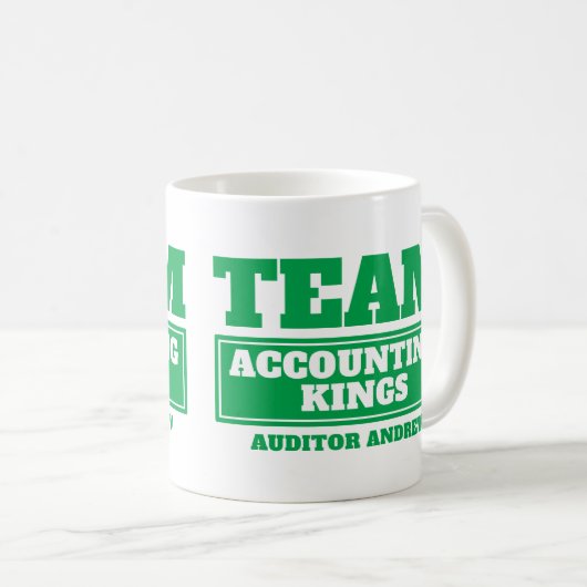 Mug Équipe verte personnalisez l'équipe et nommez la t (Devant droit)