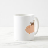 Mug Équitation de singe de bébé sur un porc (Devant droit)