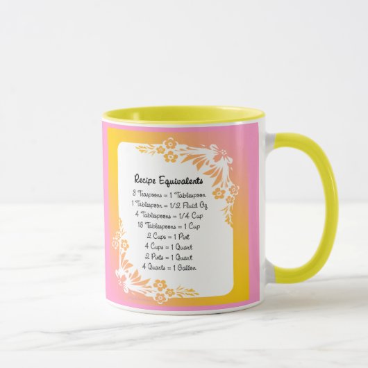 Mug Équivalents de mesure des recettes Pastel Floral M (Droite)