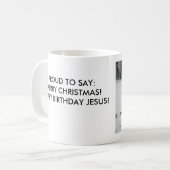 Mug ęr BONHOMME DE NEIGE, FIER DE DIRE : JOYEUX NOËL ! (Devant gauche)