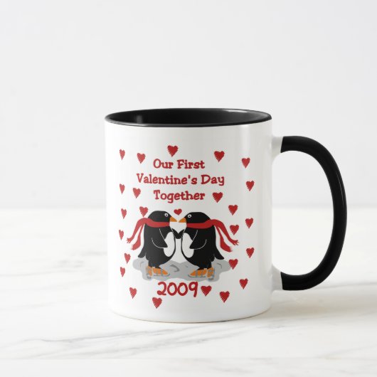 Mug Ęr jour de Valentines de pingouin 2009 (Droite)