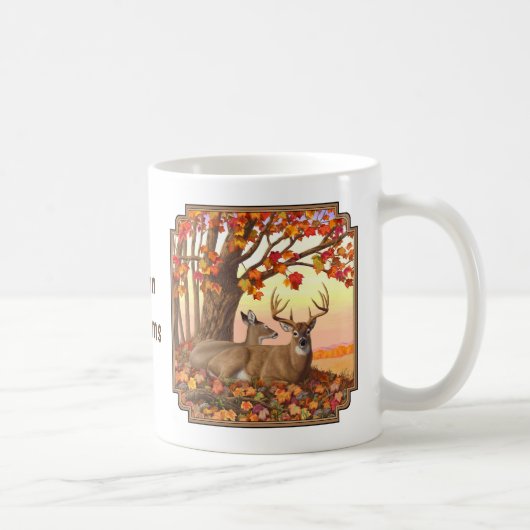 Mug Érable d'automne du cerf blanc (Droite)