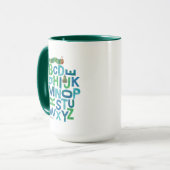 Mug Eric Carle | Alphabet Motif de lettres Caterpillar (Devant gauche)