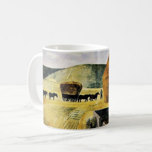 Mug Eric Ravilious - Furlongs, peinture célèbre, (Devant gauche)