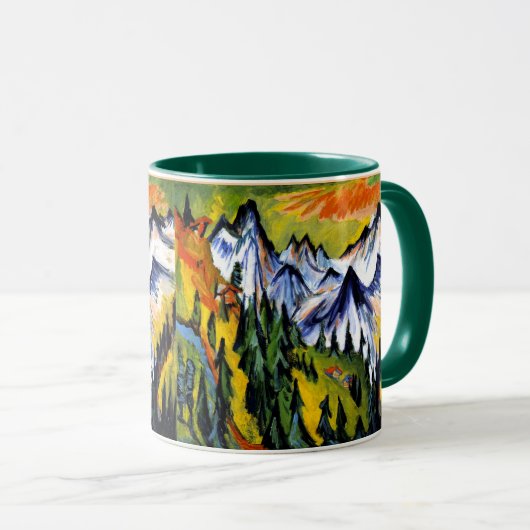 Mug Ernst Kirchner - Berggipfel, célèbre peinture, (Devant droit)