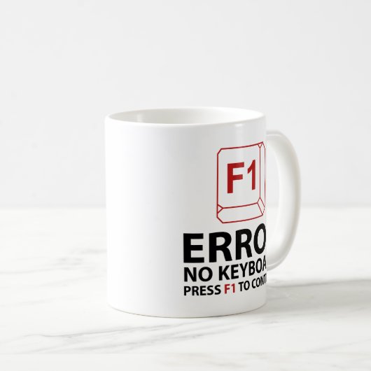 Mug Erreur Aucun Clavier Appuyer Sur F1 Pour Continuer (Devant droit)