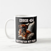 Mug Erreur de chien de boîte 404 Motivation introuvabl (Gauche)