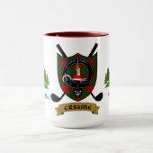 Mug Erskine Clan Badge & Tartan Personnalisé (Centre)