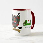 Mug Erskine Clan Badge & Tartan Personnalisé (Devant droit)