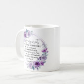 Mug Esaïe 41:10 Crainte non violet Écriture florale (Devant gauche)