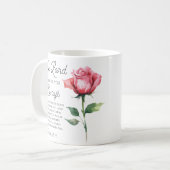 Mug Esaïe 58:11 Écriture biblique Rose unique (Devant gauche)
