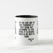 Mug Ésaïe 8:20 KJV Bible Écriture Deux Tons (Centre)