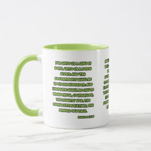Mug Ésaïe 9:6 KJV Bible Écriture Deux Tons