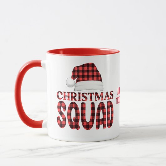 Mug Escadrille de Noël Santa Hat Fête de Noël Rouge (Gauche)