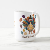 Mug Escadrille de Thanksgiving Pèlerin Turquie Feuille (Devant droit)