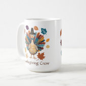 Mug Escadrille de Thanksgiving Pèlerin Turquie Feuille (Devant gauche)