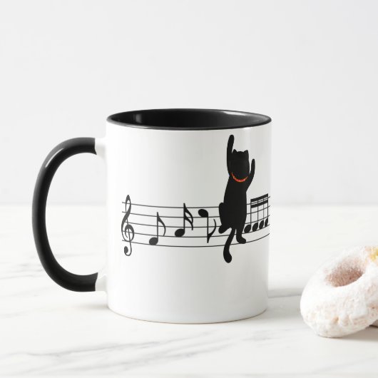 Mug Escalade Cat Sur La Musique (Avec donut)