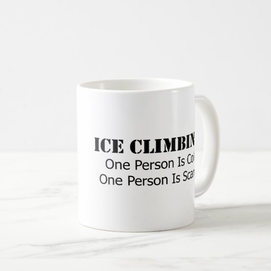 Mug Escalade de glace - Froid, Peur (Devant droit)