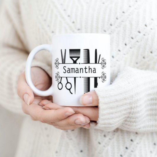 Mug Escaliers Personnalisés Ciseaux Coiffeur